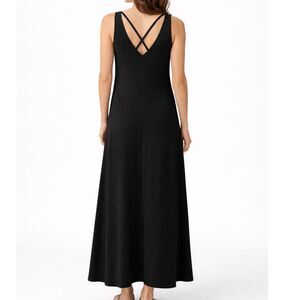 Talbots‎ Black Cross Back Maxi Dress Semi Formal dress Size Small